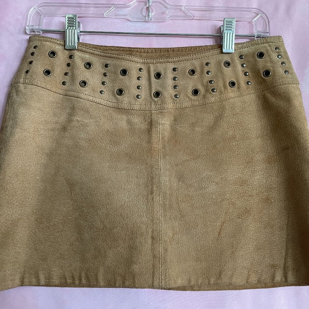 Beige Suede Skirt